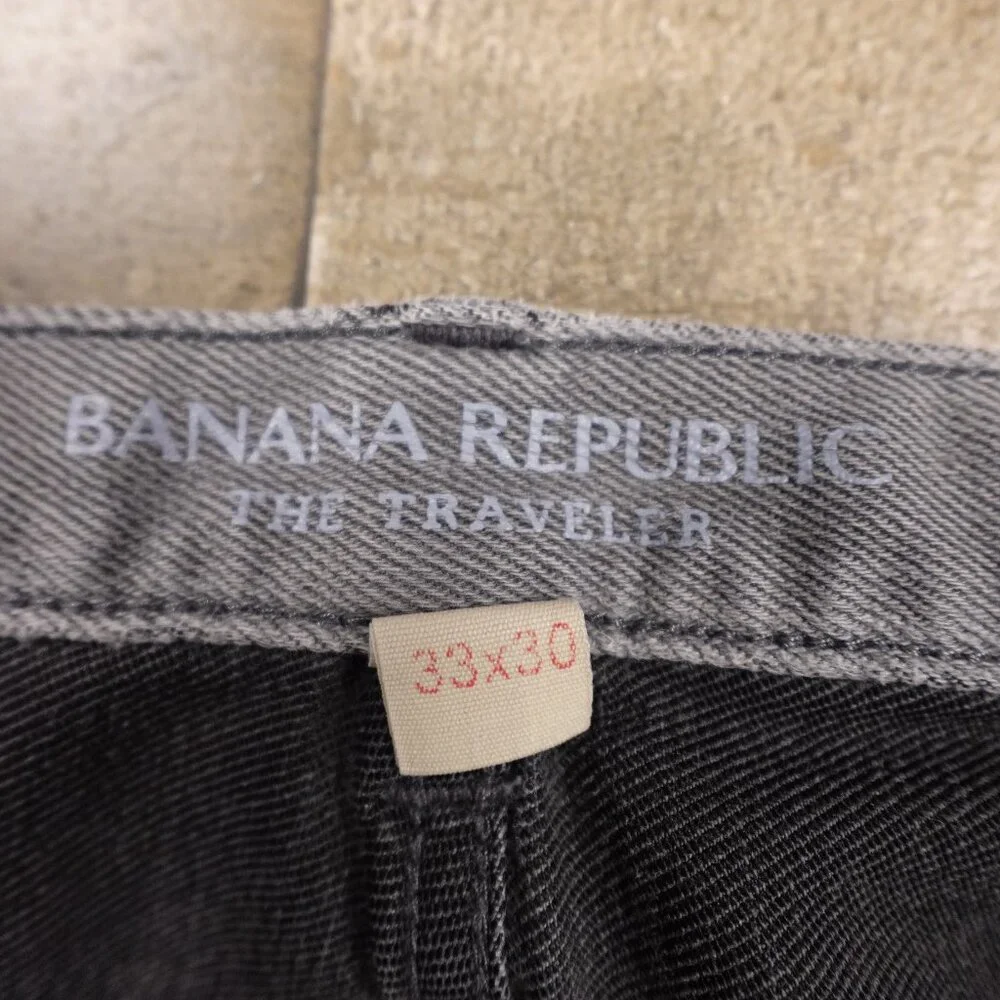 Banana Republic The Traveler Jeans Men’s 33x30 Gray Slim Casual Denim‎